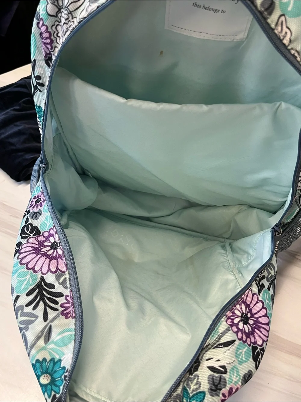 Vera Bradley | Green Pink Floral Large Essential Backpack